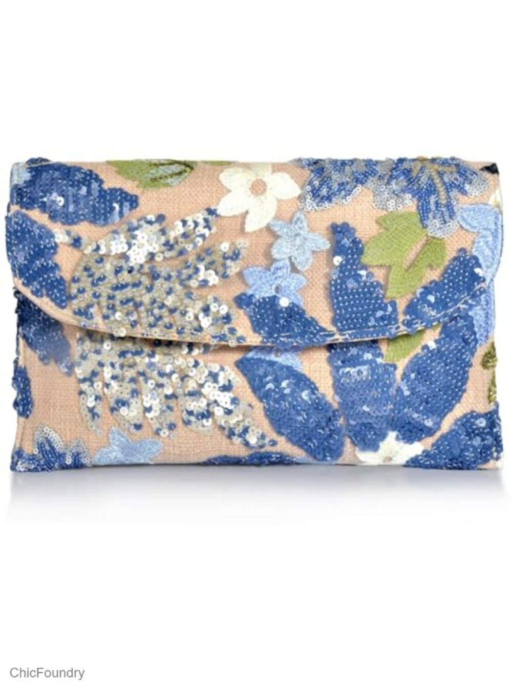 Floral Embroidered Sequin Beaded Evening Clutch Purse for Wedding Prom